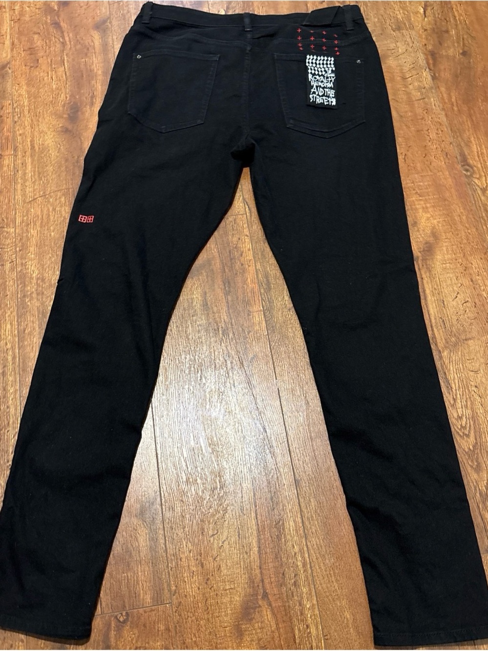 Ksubi Black Slim Men's Pants with Red and White Accents